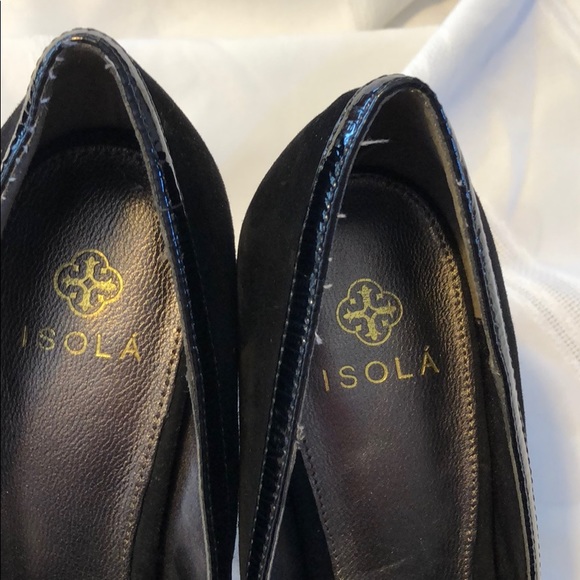 ISOLA black suede peep toe heels size 8.5 CUTE!!!! - Picture 8 of 10
